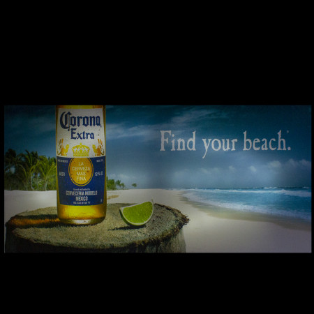 Corona Extra Tropical Beach Scene Lighted Canvas Wall Art