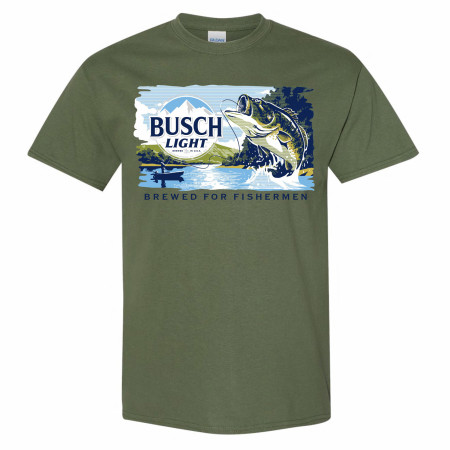 Busch Light Brewed For Fishermen Rugged Lakes T-Shirt