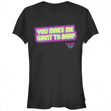Clarissa Explains It All Nickelodeon Wanna Barf Black T-Shirt