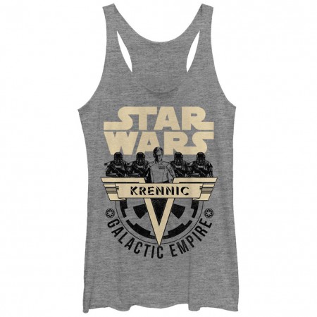 Star Wars Rogue One SW Vader 1 Gray Juniors Racerback Tank Top