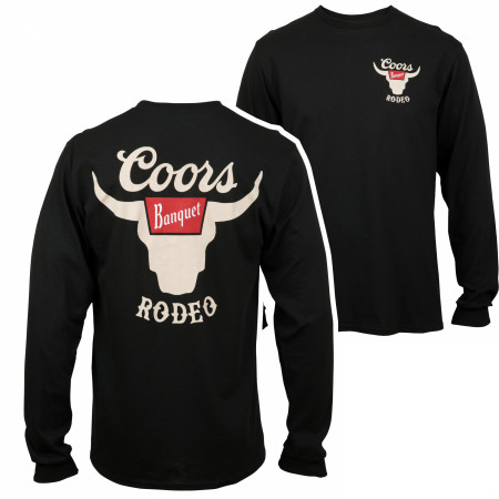 Coors Banquet Rodeo Horns Logo Front and Back Print Long Sleeve Shirt