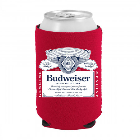 Budweiser Bottle Label Can Cooler