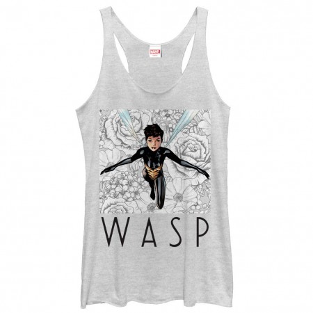 Marvel Teams The Wasp White Juniors Racerback Tank Top
