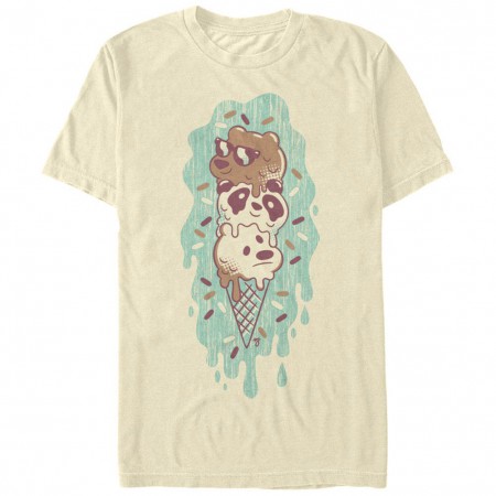 We Bare Bears Green Ice Cream Beige T-Shirt