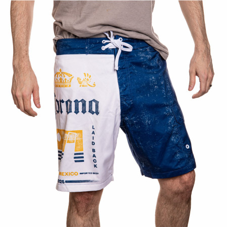 Corona Extra Beer 1925 Label Laid Back Board Shorts