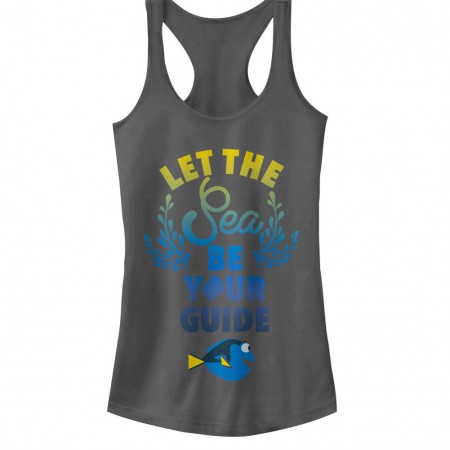 Disney Pixar Finding Dory Sea Guide Gray Juniors Racerback Tank Top