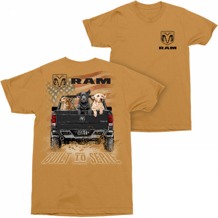Dodge Ram Built to Serve Front and Back Print T-Shirt