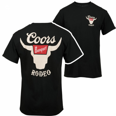 Coors Banquet Rodeo Horns Logo Front and Back Print T-Shirt