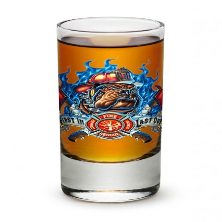 Firefighter First In Last Out Shot Glass