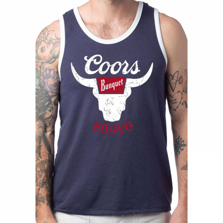Coors Banquet Rodeo Navy Colorway Ringer Tank Top