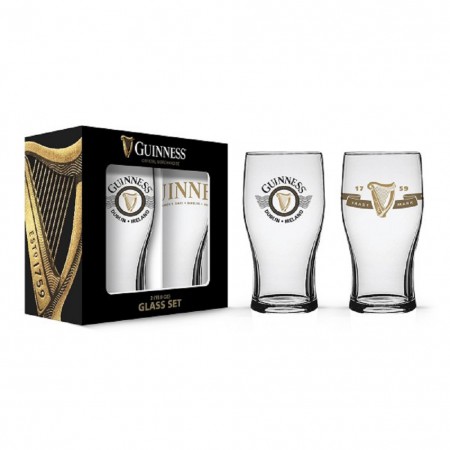 Guinness Harp Logo 2 Pack Pint Glass Set