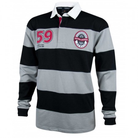 Guinness Grey and Black Striped Rugby Jersey