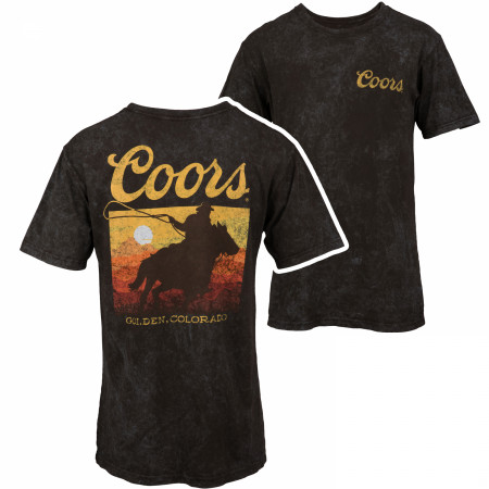 Coors Western Sunset Front and Back Print T-Shirt