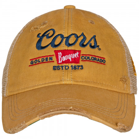 Coors Banquet Logo Patch Distressed Tea-Stained Adjustable Hat