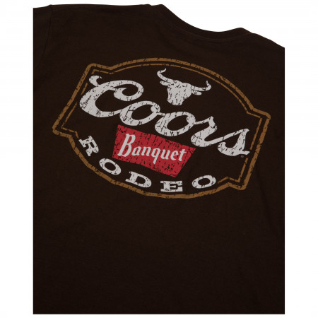 Coors Banquet Rodeo Logo Brown Colorway Front and Back Print T-Shirt