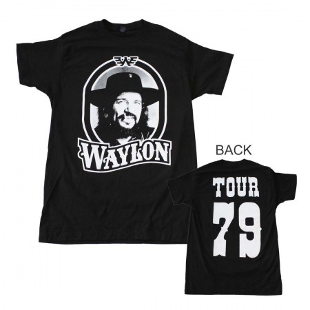 Waylon Jennings Tour 79 Black T-Shirt