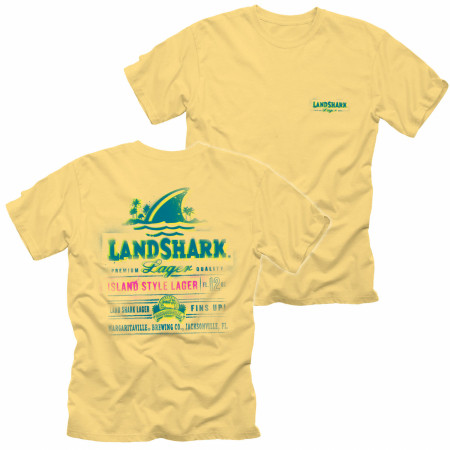 Landshark Lager Spray Label Front and Back Print T-Shirt