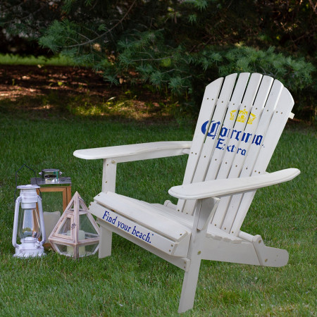 Corona Extra 36' Classic White Folding Wooden Adirondack Chair