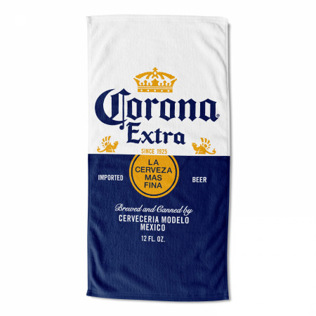Corona Extra Bottle Label 30'x60' Beach Towel