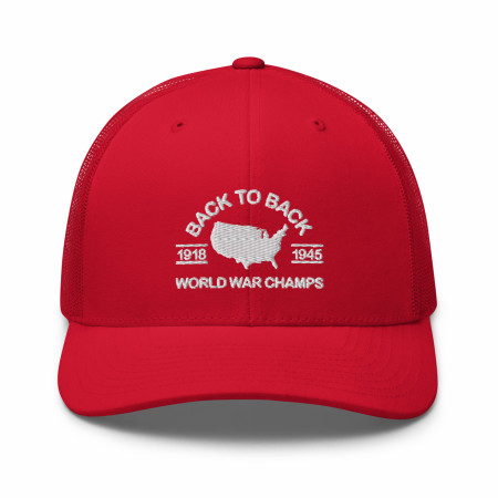 Back To Back World War Champs All Red Trucker Hat