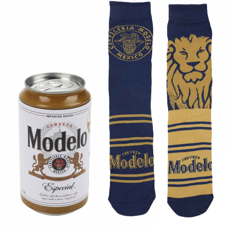 Modelo Especial 2-Pairs of Crew Socks in Beer Can Set