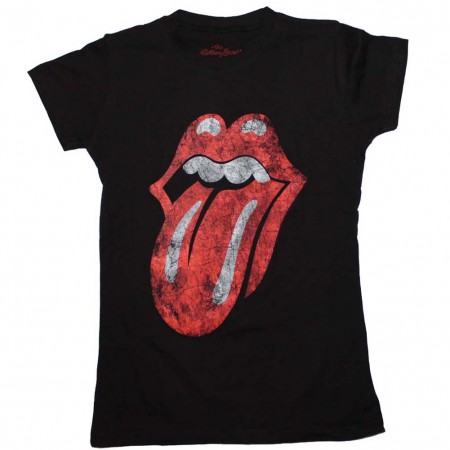 Rolling Stones Distressed Tongue Junior's T-Shirt