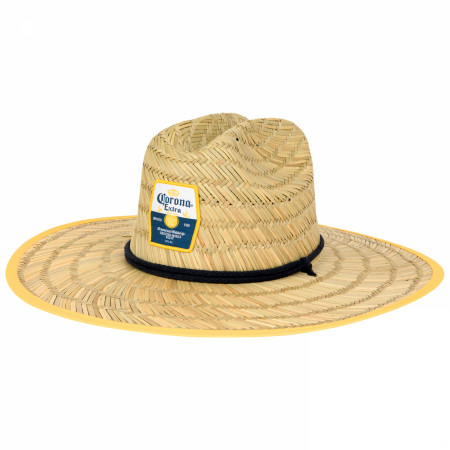 Corona Extra Straw Lifeguard Hat With Repeating Label Under Brim