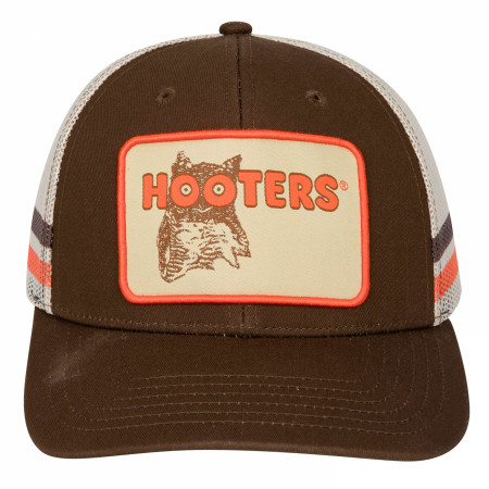 Hooters Logo Retro Stripe Mesh Trucker Hat