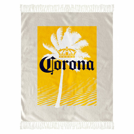 Corona Extra Crown Tree Tropical 50'x60' Beach Throw with Tassels