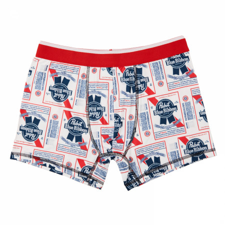 Pabst Blue Ribbon Label All Over Print Men's Underwear Boxer Briefs