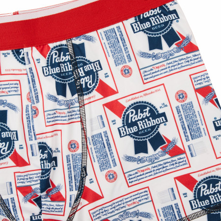 Pabst Blue Ribbon Label All Over Print Men's Underwear Boxer Briefs