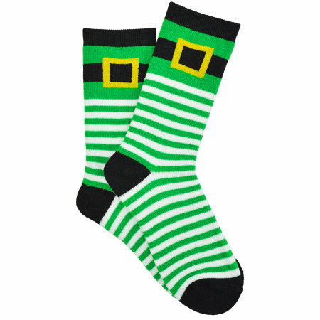 St. Patrick's Day Leprechaun Buckle Single-Pair Crew Socks