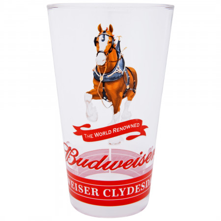 Budweiser Clydesdales White Label Pint Glass