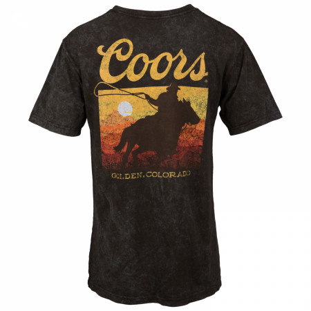 Coors Western Sunset Front and Back Print T-Shirt