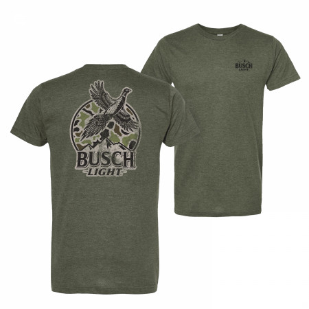 Busch Light Pheasant Hunting Camo Logo Forest Green T-Shirt