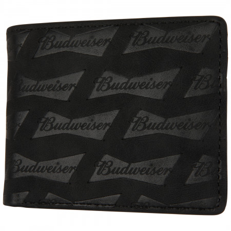 Budweiser Black Bifold Wallet AOP Bowtie Deboss with ID Window