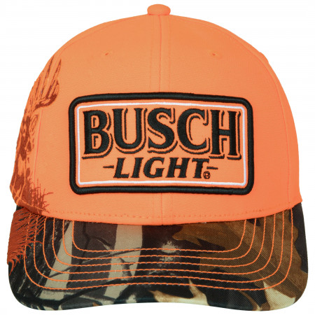 Busch Light Blaze Orange Buck Hunter Camo Brim Adjustable Hat
